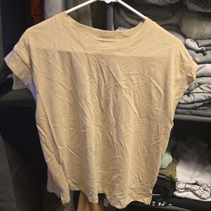 A New Day Beige Short Sleeve Top